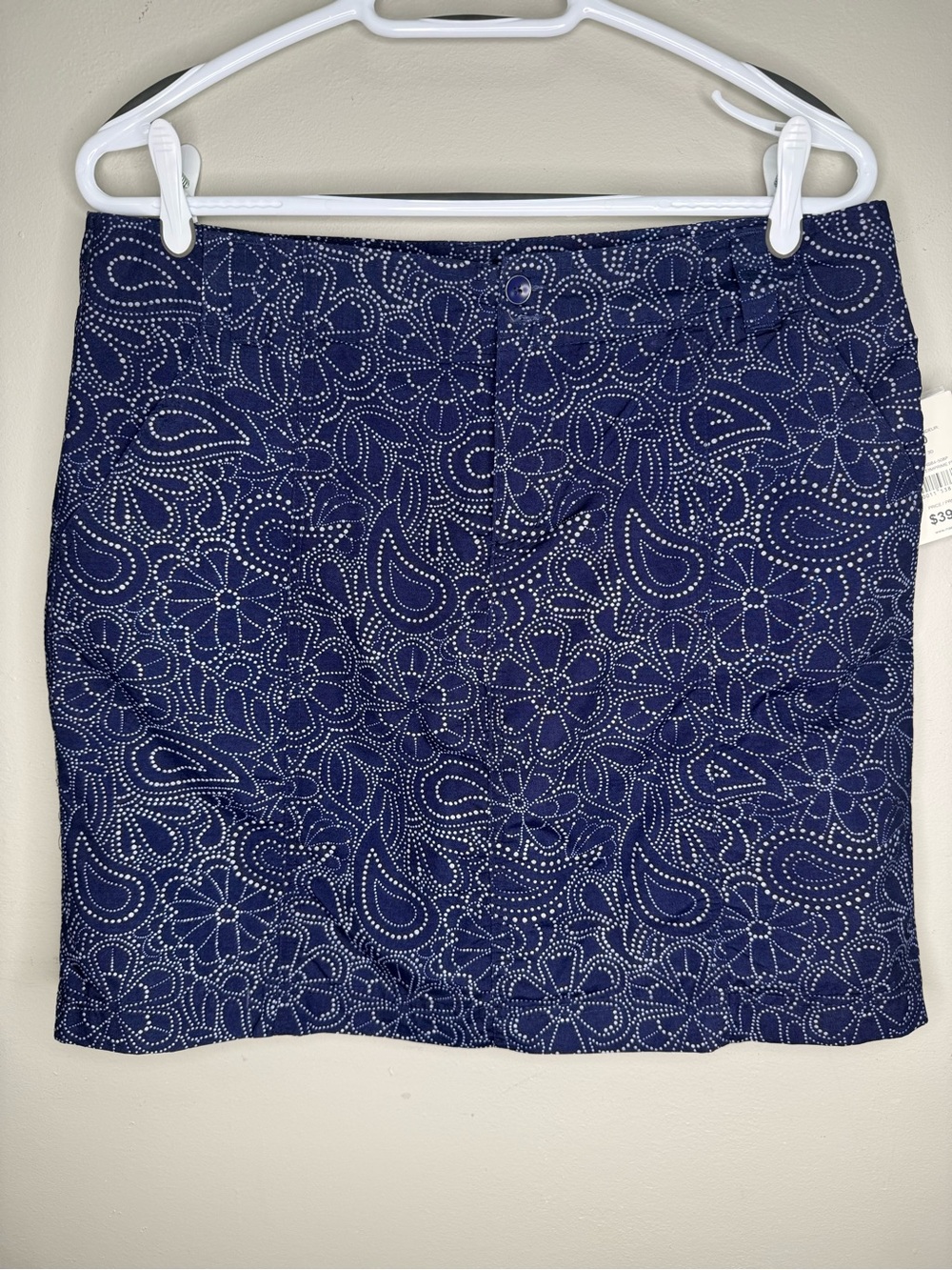 NWT Denver Hayes Navy Paisley & Floral Dot Print Women’s Skort Size 10